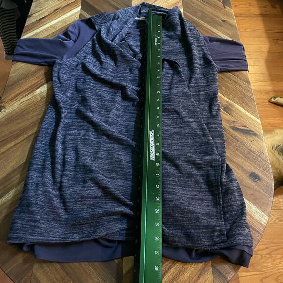 Logo by Lori Goldstein Top Cardigan Set Size XS Purple QVC Chiffon Hem - Picture 10 of 13